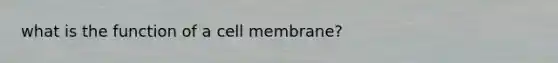 what is the function of a cell membrane?