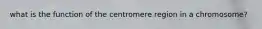 what is the function of the centromere region in a chromosome?