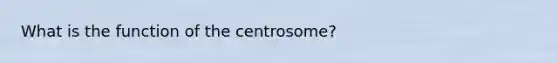 What is the function of the centrosome?