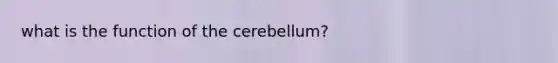 what is the function of the cerebellum?