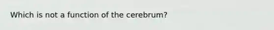 Which is not a function of the cerebrum?