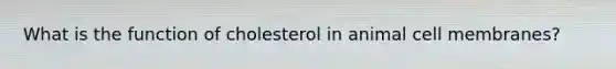 What is the function of cholesterol in animal cell membranes?