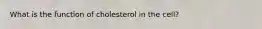 What is the function of cholesterol in the cell?