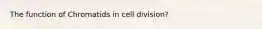 The function of Chromatids in cell division?