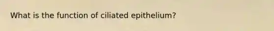 What is the function of ciliated epithelium?