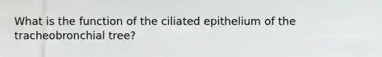 What is the function of the ciliated epithelium of the tracheobronchial tree?
