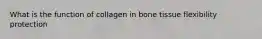 What is the function of collagen in bone tissue flexibility protection