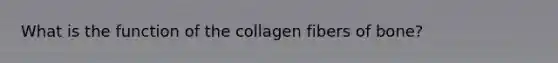 What is the function of the collagen fibers of bone?