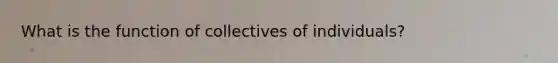 What is the function of collectives of individuals?