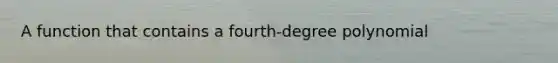 A function that contains a fourth-degree polynomial