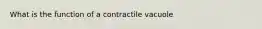 What is the function of a contractile vacuole