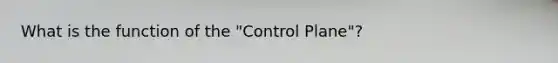 What is the function of the "Control Plane"?