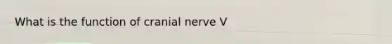 What is the function of cranial nerve V