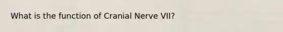 What is the function of Cranial Nerve VII?