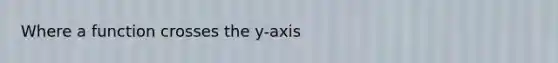 Where a function crosses the y-axis