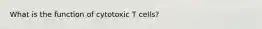 What is the function of cytotoxic T cells?