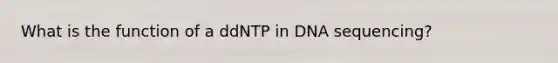 What is the function of a ddNTP in DNA sequencing?