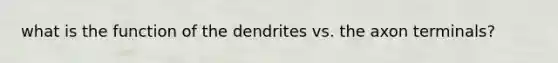 what is the function of the dendrites vs. the axon terminals?