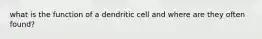 what is the function of a dendritic cell and where are they often found?