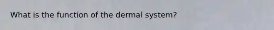 What is the function of the dermal system?