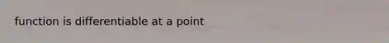 function is differentiable at a point