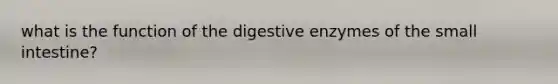 what is the function of the digestive enzymes of the small intestine?