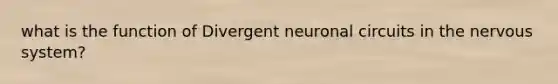 what is the function of Divergent neuronal circuits in the nervous system?