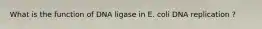 What is the function of DNA ligase in E. coli DNA replication ?