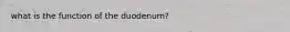 what is the function of the duodenum?