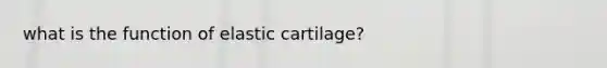 what is the function of elastic cartilage?