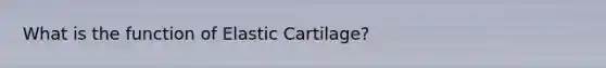 What is the function of Elastic Cartilage?