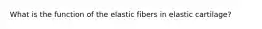 What is the function of the elastic fibers in elastic cartilage?