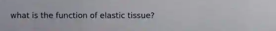 what is the function of elastic tissue?