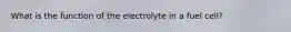 What is the function of the electrolyte in a fuel cell?