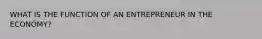 WHAT IS THE FUNCTION OF AN ENTREPRENEUR IN THE ECONOMY?