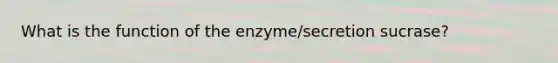 What is the function of the enzyme/secretion sucrase?