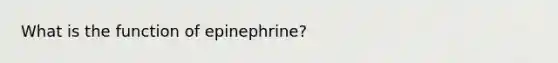 What is the function of epinephrine?