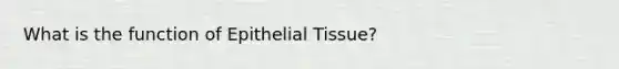 What is the function of Epithelial Tissue?