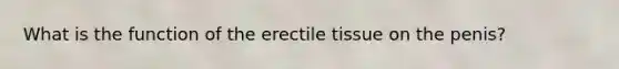 What is the function of the erectile tissue on the penis?