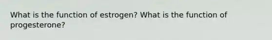 What is the function of estrogen? What is the function of progesterone?