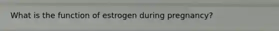 What is the function of estrogen during pregnancy?