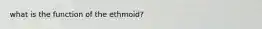 what is the function of the ethmoid?