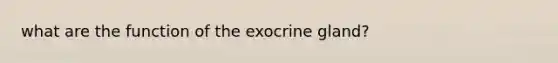 what are the function of the exocrine gland?