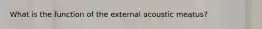 What is the function of the external acoustic meatus?