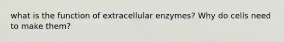 what is the function of extracellular enzymes? Why do cells need to make them?