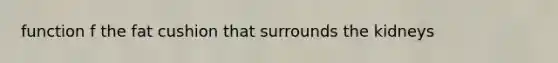 function f the fat cushion that surrounds the kidneys