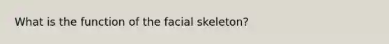 What is the function of the facial skeleton?