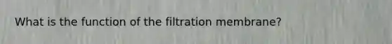 What is the function of the filtration membrane?