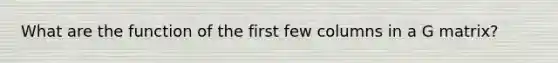 What are the function of the first few columns in a G matrix?