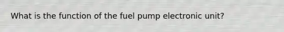 What is the function of the fuel pump electronic unit?